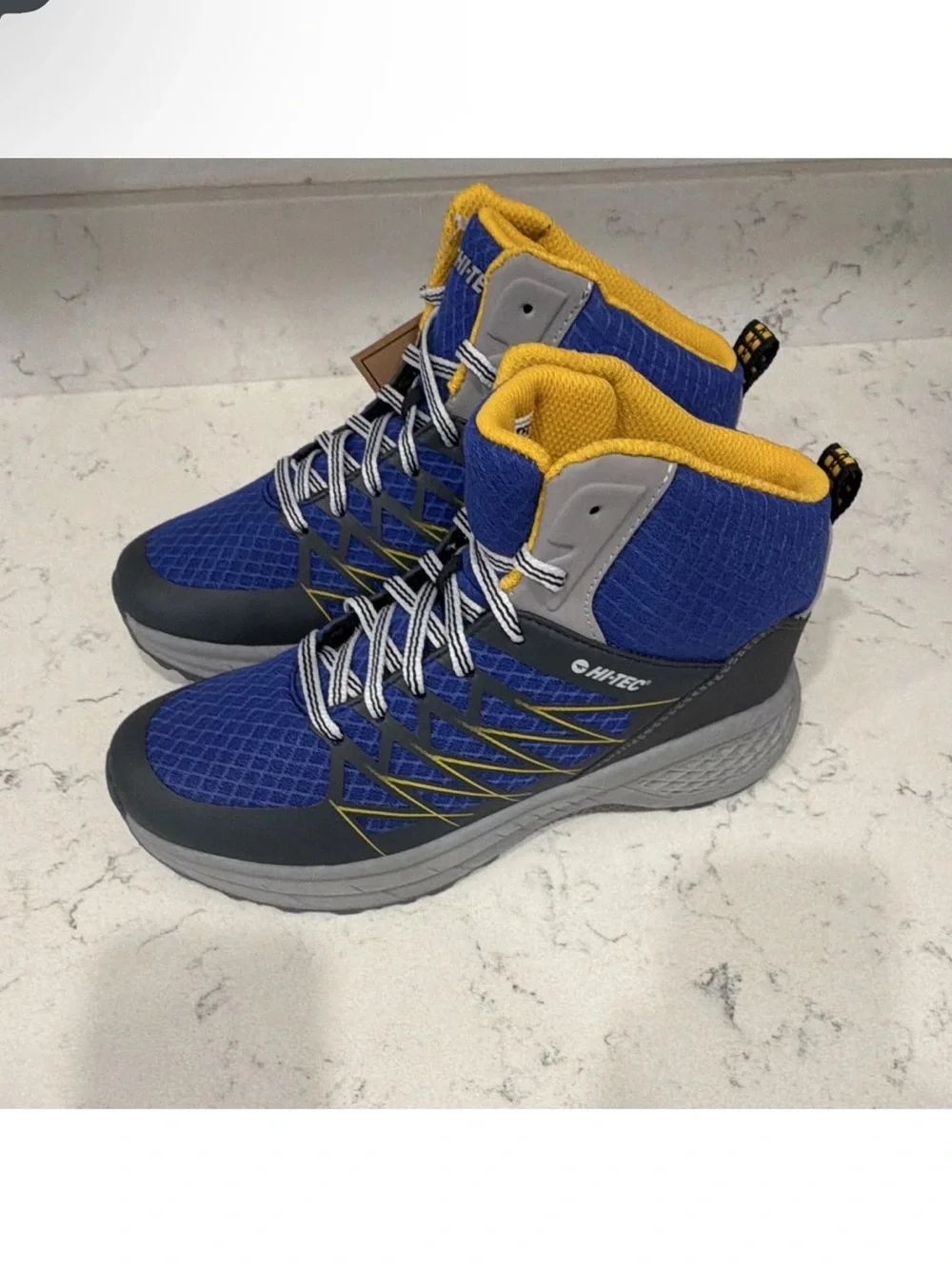 Hi-Tec Demolisher Mid Men's Hiking Boots Blue/Gray/Yellow US 8 M CH80046M-DM